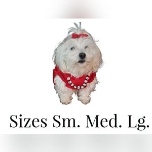 Red Dress for dog or cat with paw necklace. NWOT - Handmade.